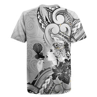 Aotearoa Maori Wahine Rugby Jersey Fantail Bird Black Gold Marble