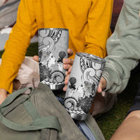 Aotearoa Maori Wahine Tumbler Cup Fantail Bird Black Gold Marble