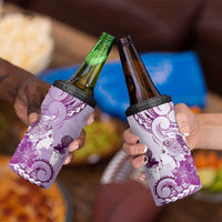 Aotearoa Maori Wahine 4 in 1 Can Cooler Tumbler Fantail Bird Purple Gold Marble