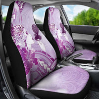 Aotearoa Maori Wahine Car Seat Cover Fantail Bird Purple Gold Marble