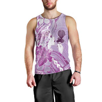 Aotearoa Maori Wahine Men Tank Top Fantail Bird Purple Gold Marble