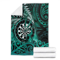 New Zealand Darts Blanket Maori Koru Dartboard Turquoise Flame