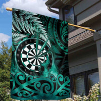 New Zealand Darts Garden Flag Maori Koru Dartboard Turquoise Flame