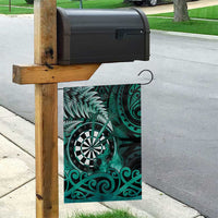 New Zealand Darts Garden Flag Maori Koru Dartboard Turquoise Flame