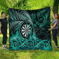 New Zealand Darts Quilt Maori Koru Dartboard Turquoise Flame