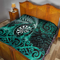 New Zealand Darts Quilt Maori Koru Dartboard Turquoise Flame