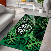 New Zealand Darts Area Rug Maori Koru Dartboard Green Flame LT05 - Polynesian Pride