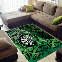 New Zealand Darts Area Rug Maori Koru Dartboard Green Flame LT05 - Polynesian Pride