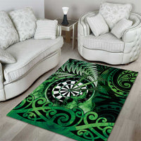 New Zealand Darts Area Rug Maori Koru Dartboard Green Flame LT05 - Polynesian Pride