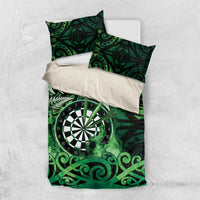 New Zealand Darts Bedding Set Maori Koru Dartboard Green Flame