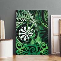 New Zealand Darts Canvas Wall Art Maori Koru Dartboard Green Flame
