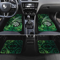 New Zealand Darts Car Mats Maori Koru Dartboard Green Flame
