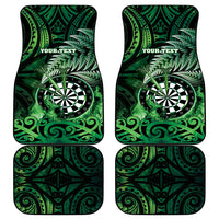 New Zealand Darts Car Mats Maori Koru Dartboard Green Flame