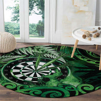 New Zealand Darts Round Carpet Maori Koru Dartboard Green Flame