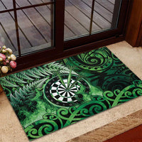 New Zealand Darts Rubber Doormat Maori Koru Dartboard Green Flame