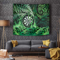 New Zealand Darts Tapestry Maori Koru Dartboard Green Flame