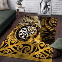 New Zealand Darts Area Rug Maori Koru Dartboard Gold Flame LT05 Gold - Polynesian Pride