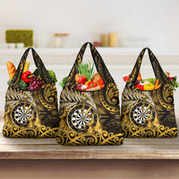 New Zealand Darts Grocery Bag Maori Koru Dartboard Gold Flame