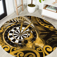 New Zealand Darts Round Carpet Maori Koru Dartboard Gold Flame