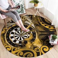 New Zealand Darts Round Carpet Maori Koru Dartboard Gold Flame