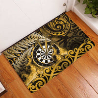 New Zealand Darts Rubber Doormat Maori Koru Dartboard Gold Flame