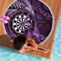 New Zealand Darts Beach Blanket Maori Koru Dartboard Purple Flame