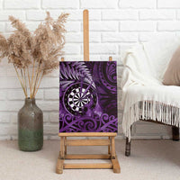 New Zealand Darts Canvas Wall Art Maori Koru Dartboard Purple Flame