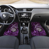 New Zealand Darts Car Mats Maori Koru Dartboard Purple Flame
