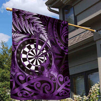 New Zealand Darts Garden Flag Maori Koru Dartboard Purple Flame