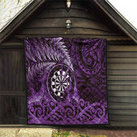 New Zealand Darts Quilt Maori Koru Dartboard Purple Flame