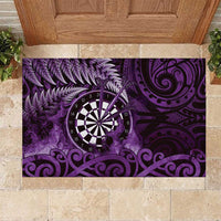 New Zealand Darts Rubber Doormat Maori Koru Dartboard Purple Flame