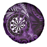 New Zealand Darts Spare Tire Cover Maori Koru Dartboard Purple Flame