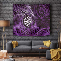 New Zealand Darts Tapestry Maori Koru Dartboard Purple Flame