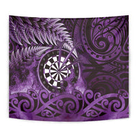 New Zealand Darts Tapestry Maori Koru Dartboard Purple Flame