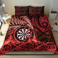 New Zealand Darts Bedding Set Maori Koru Dartboard Red Flame