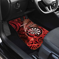 New Zealand Darts Car Mats Maori Koru Dartboard Red Flame