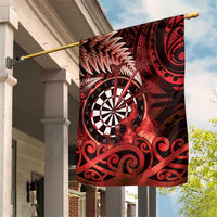New Zealand Darts Garden Flag Maori Koru Dartboard Red Flame