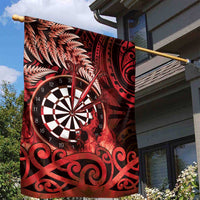 New Zealand Darts Garden Flag Maori Koru Dartboard Red Flame
