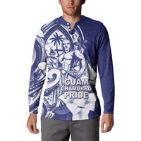 Guam Chief Quipuha Button Sweatshirt Polynesian Pattern With Guasali Flowers