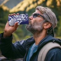 Guam Chief Quipuha 4 in 1 Can Cooler Tumbler Polynesian Pattern With Guasali Flowers