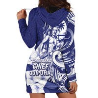 Guam Chief Quipuha Hoodie Dress Polynesian Pattern With Guasali Flowers