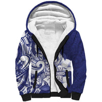 Guam Chief Quipuha Sherpa Hoodie Polynesian Pattern With Guasali Flowers