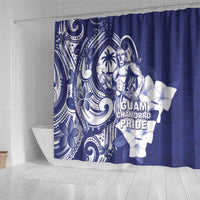 Guam Chief Quipuha Shower Curtain Polynesian Pattern With Guasali Flowers