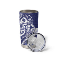 Guam Chief Quipuha Tumbler Cup Polynesian Pattern With Guasali Flowers