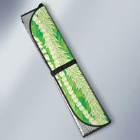 Hawaii Prince Kuhio Auto Sun Shade Lime Green Hawaiian Lau Maia With Leis LT05 - Polynesian Pride