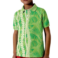 Hawaii Prince Kuhio Kid Polo Shirt Lime Green Hawaiian Lau Maia With Leis LT05 Kid Green - Polynesian Pride