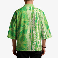 Hawaii Prince Kuhio Kimono Lime Green Hawaiian Lau Maia With Leis