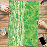 Hawaii Prince Kuhio Puzzle Lime Green Hawaiian Lau Maia With Leis