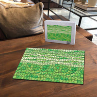 Hawaii Prince Kuhio Puzzle Lime Green Hawaiian Lau Maia With Leis