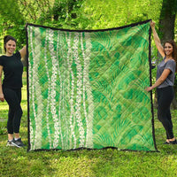 Hawaii Prince Kuhio Quilt Lime Green Hawaiian Lau Maia With Leis